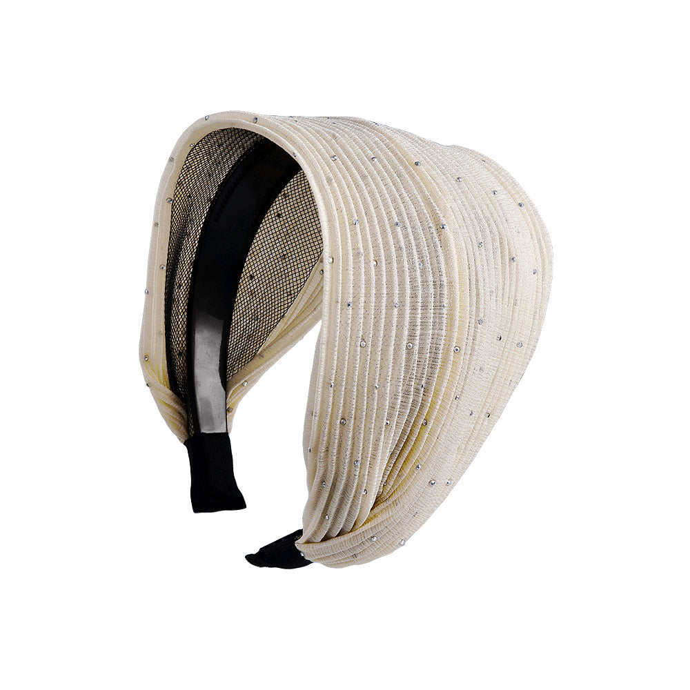 Encrusted Wide Plisse Headband