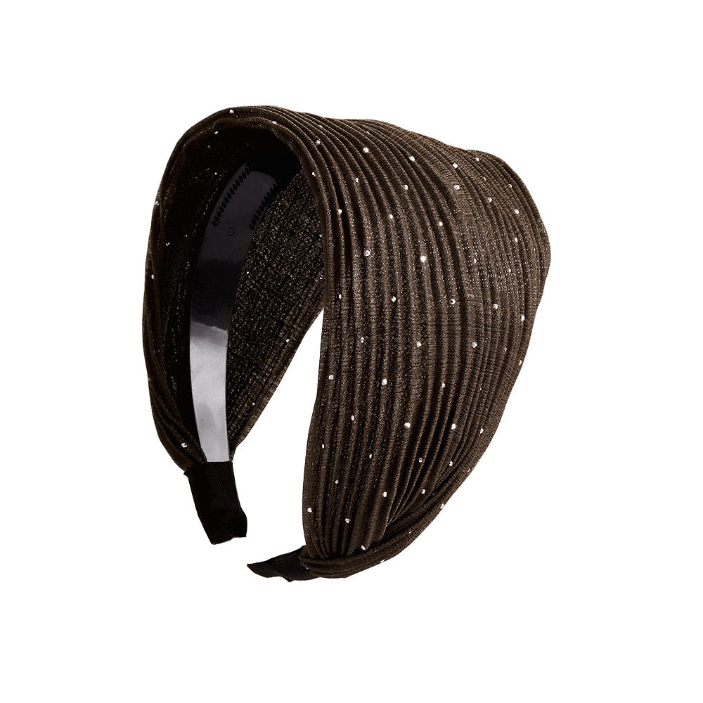 Encrusted Wide Plisse Headband