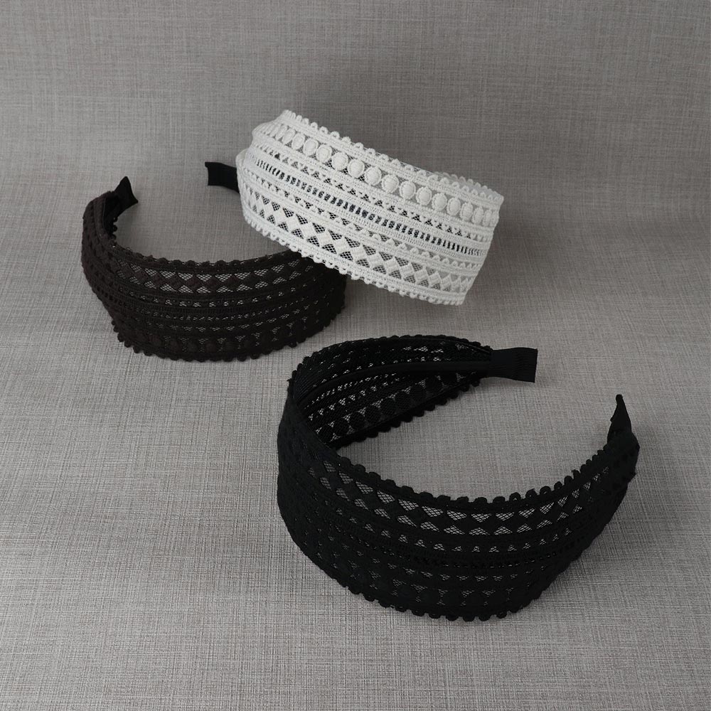 Wide Geometric Lace Headband
