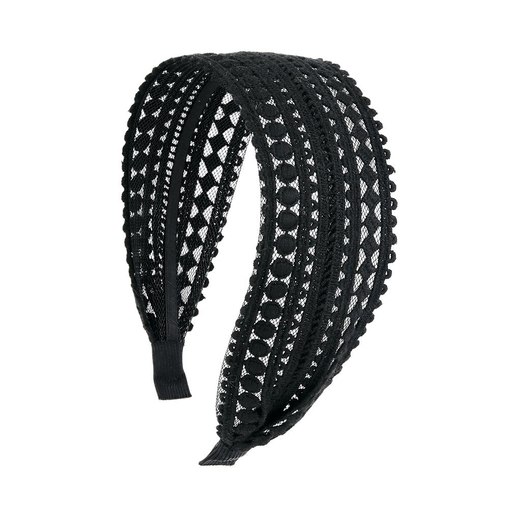 Wide Geometric Lace Headband