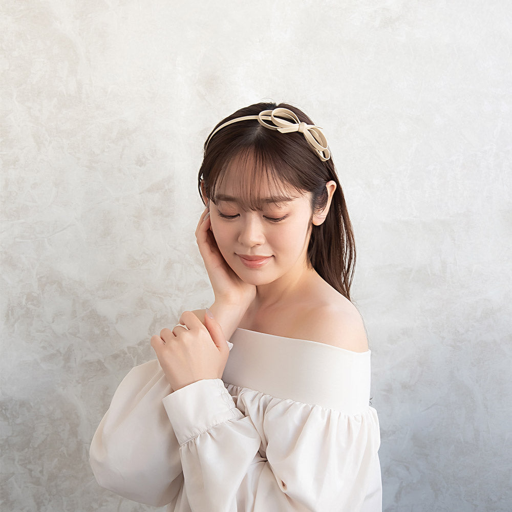 Side Faux Leather Bow Headband