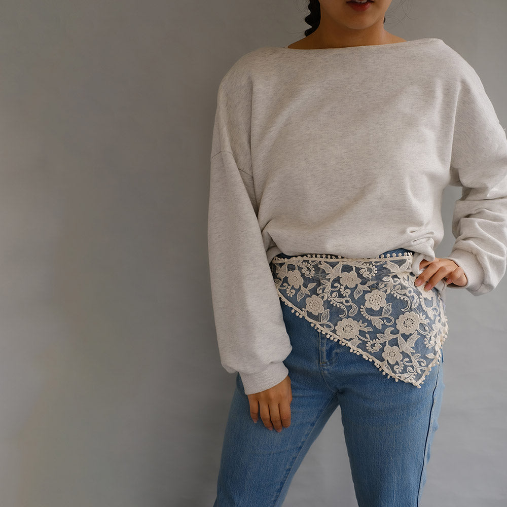 Botanical Tulle Triangle Headscarf