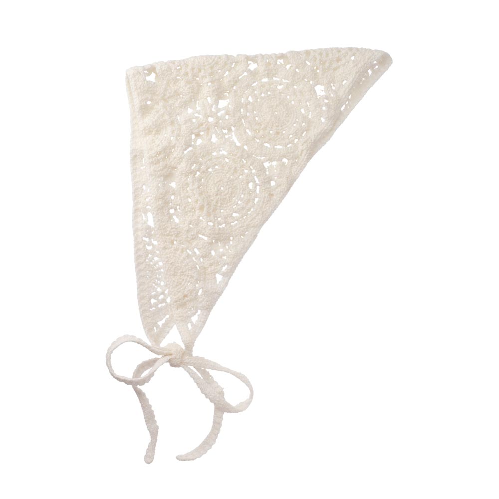 Floral Crochet Triangle Headscarf