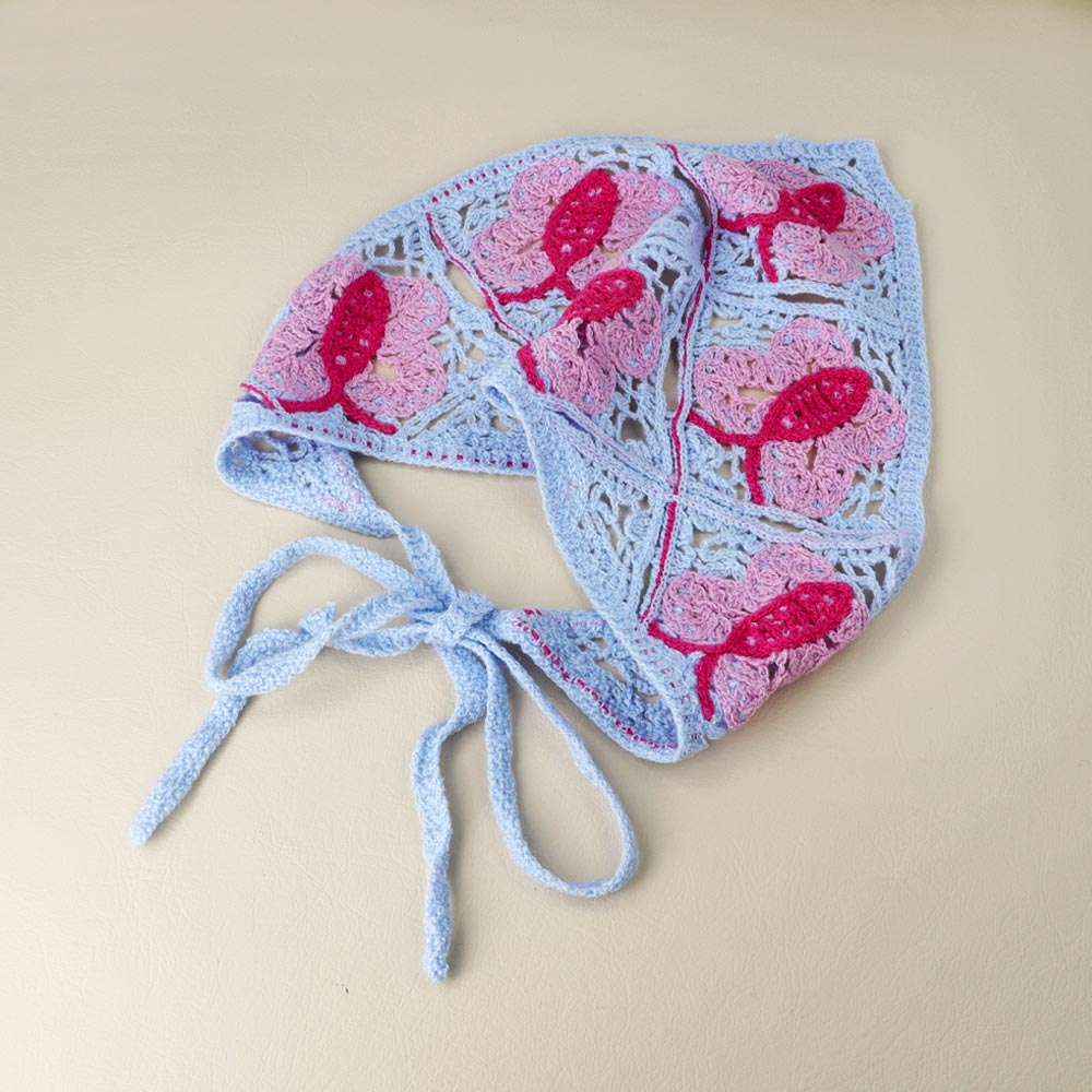 Butterfly Crochet Triangle Headscarf - osewaya