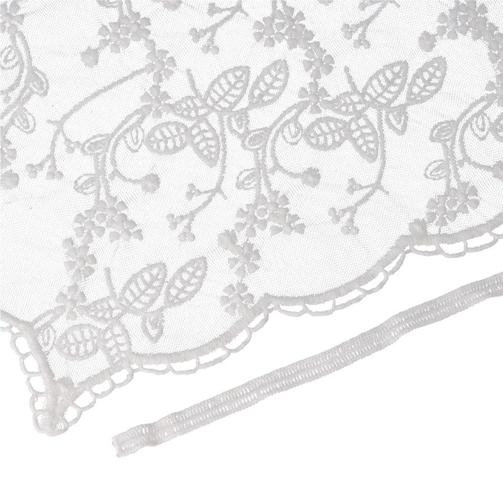 Botanical Embroidery Tulle Headscarf