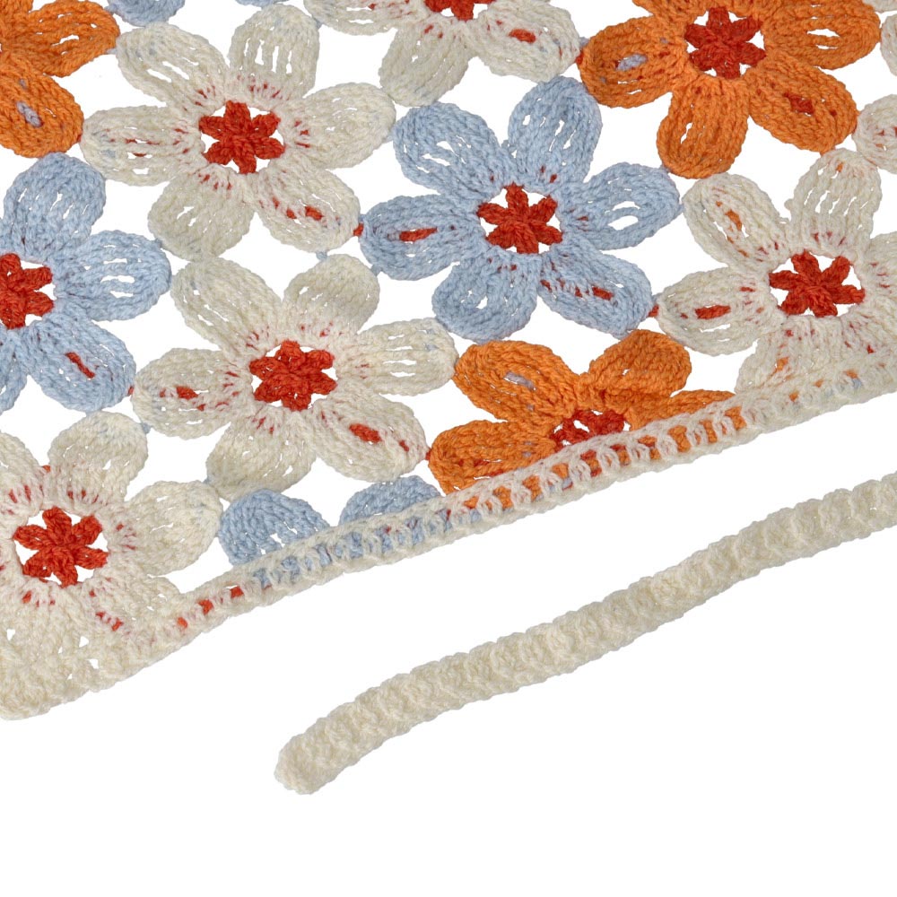 Multi Color Flower Crochet Headscarf