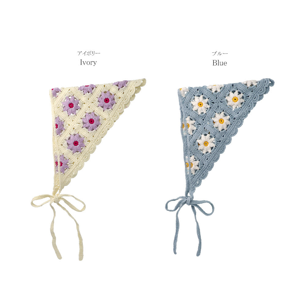 Crochet Flower Pattern Headscarf