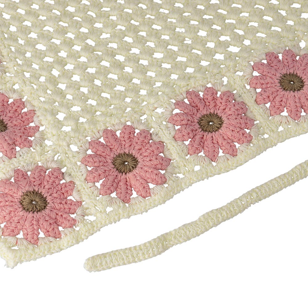 Crochet Flower Triangle Headscarf