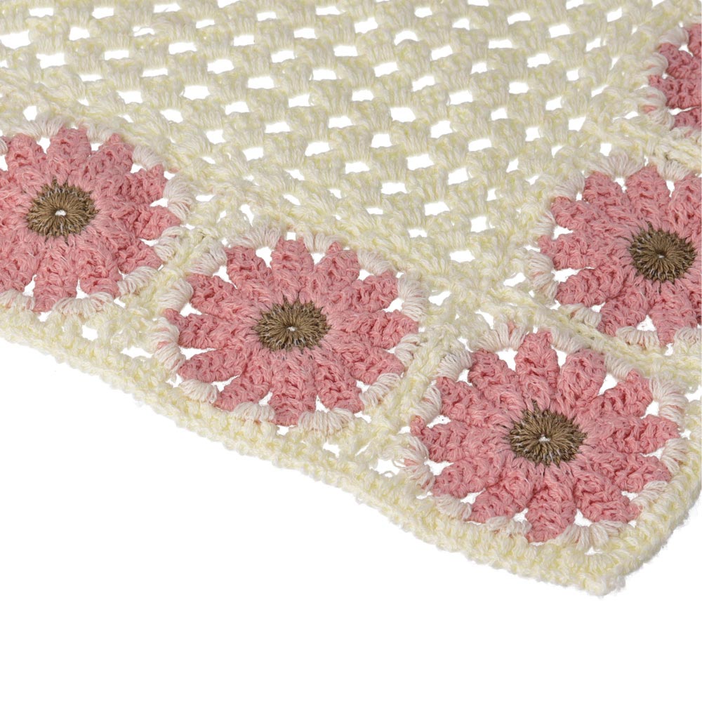 Crochet Flower Triangle Headscarf