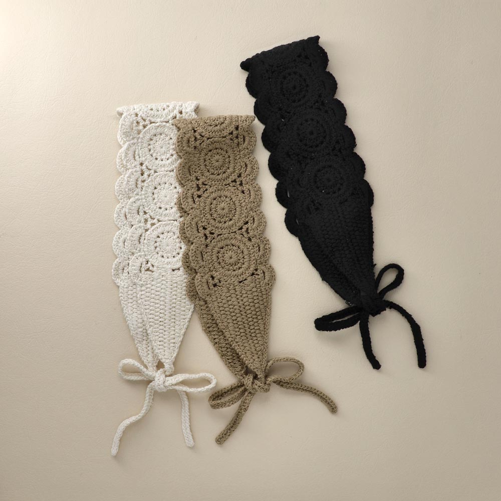Neutral Crochet Scallop Headband - osewaya