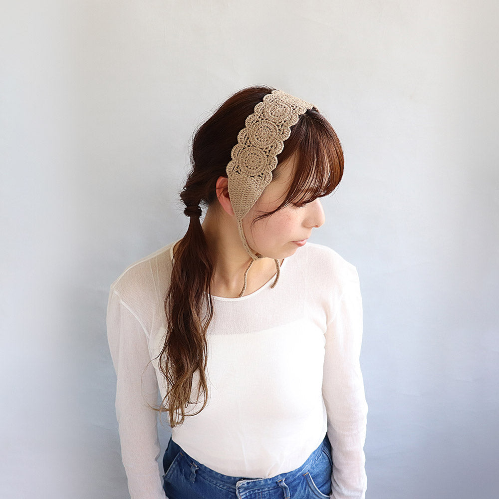 Neutral Crochet Scallop Headband