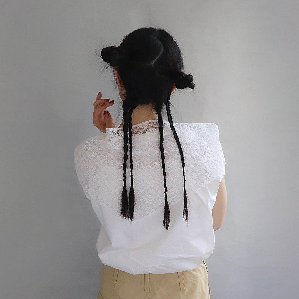 Leaf Print Allover Lace Headscarf