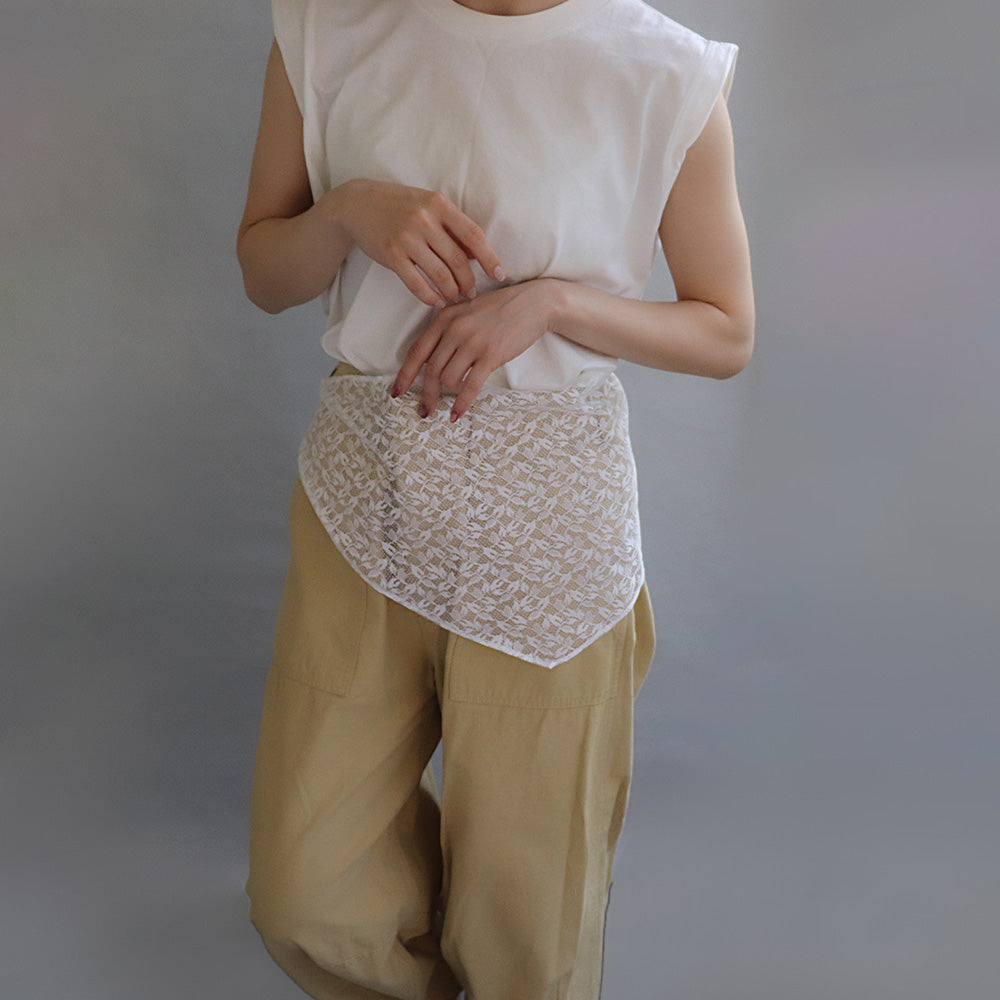 Leaf Print Allover Lace Headscarf