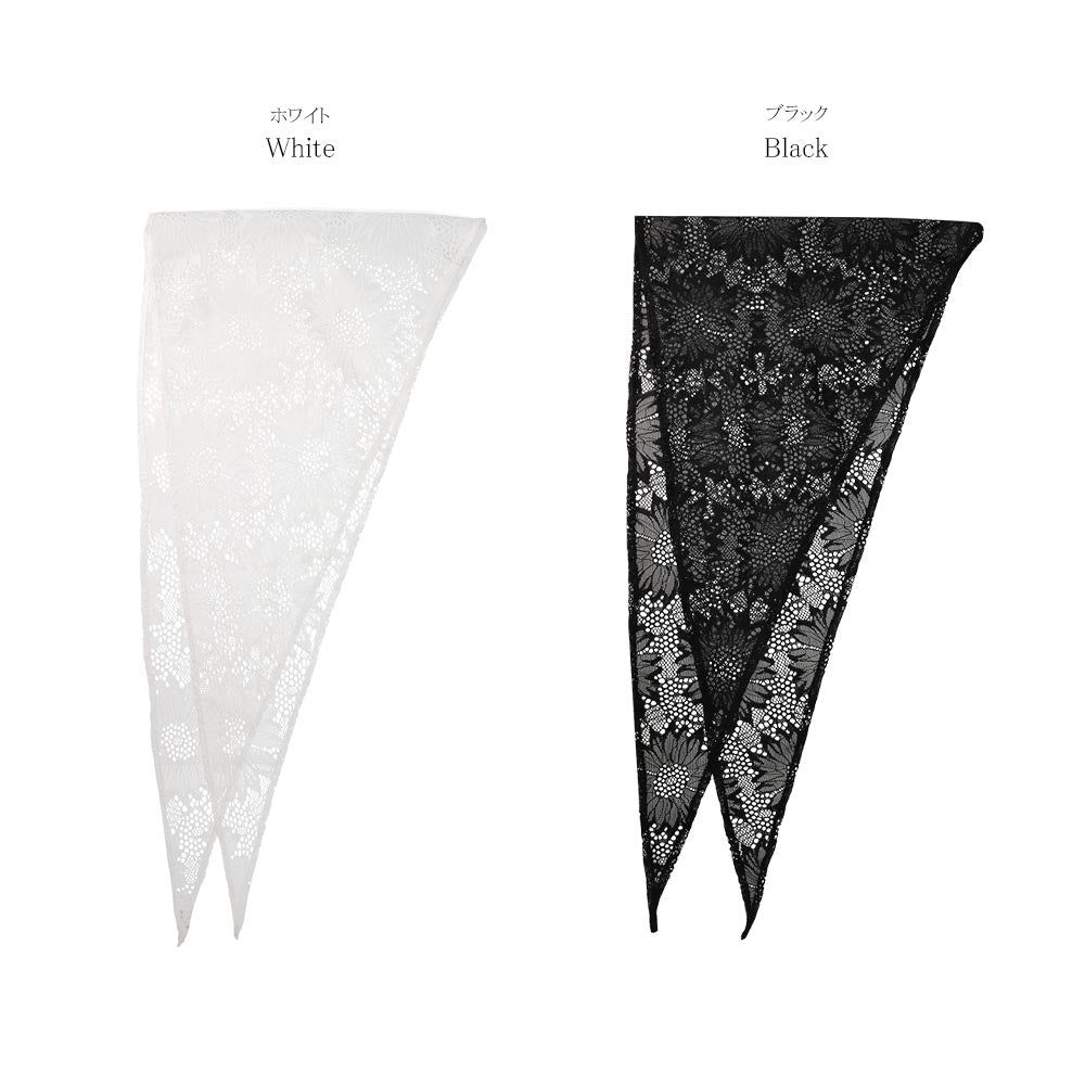 Floral Print Allover Lace Headscarf