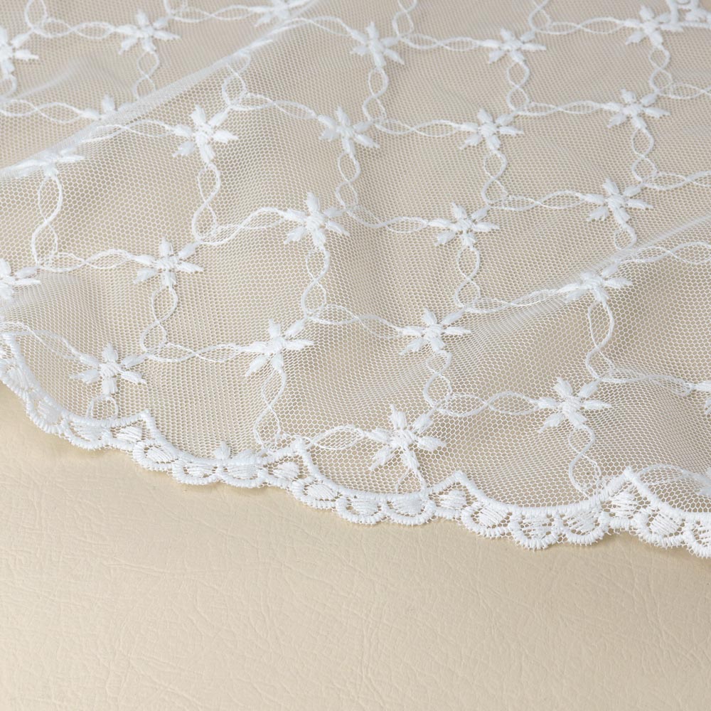 Sheer Scallop Lace Headscarf