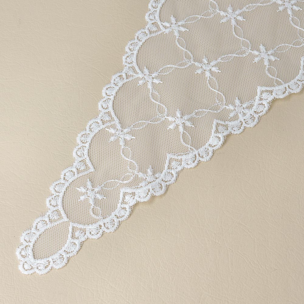 Sheer Scallop Lace Headscarf