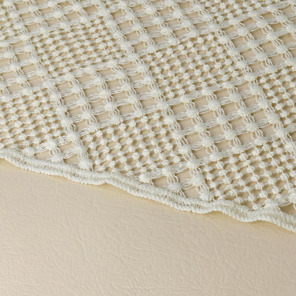 Ivory Checkered Crochet Headscarf