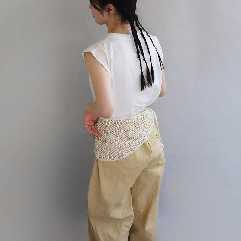 Ivory Checkered Crochet Headscarf