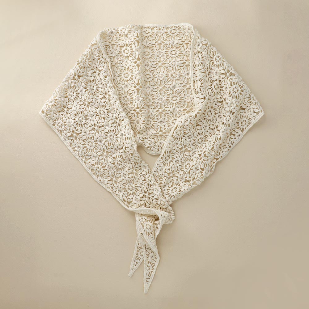 Ivory Flower Lace Headscarf