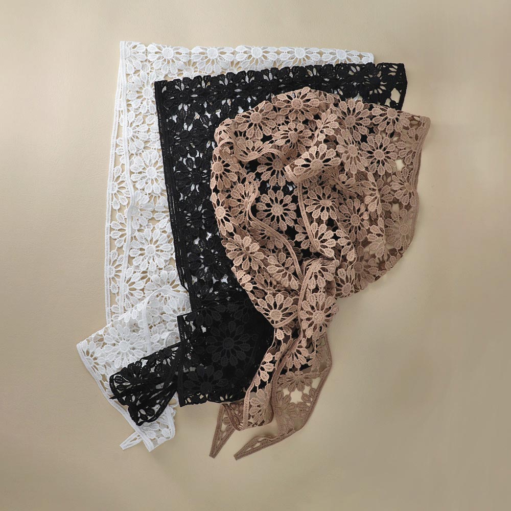 Allover Flower Neutral Color Headscarf - osewaya