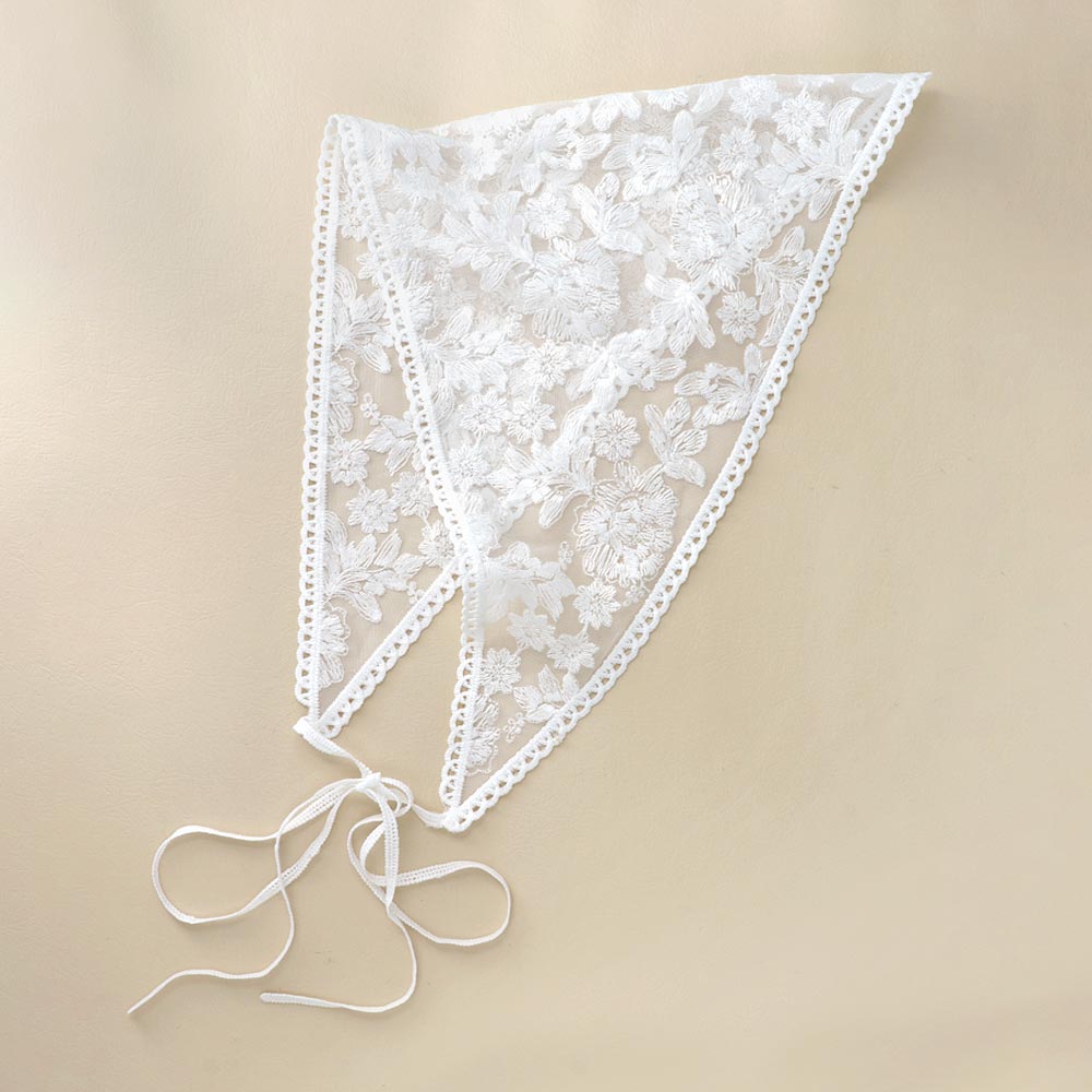 Botanical Lace Triangle Headscarf - osewaya