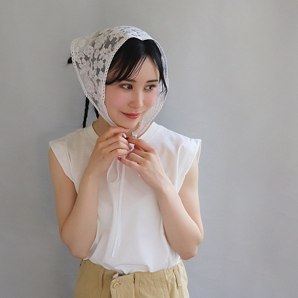 Botanical Lace Triangle Headscarf