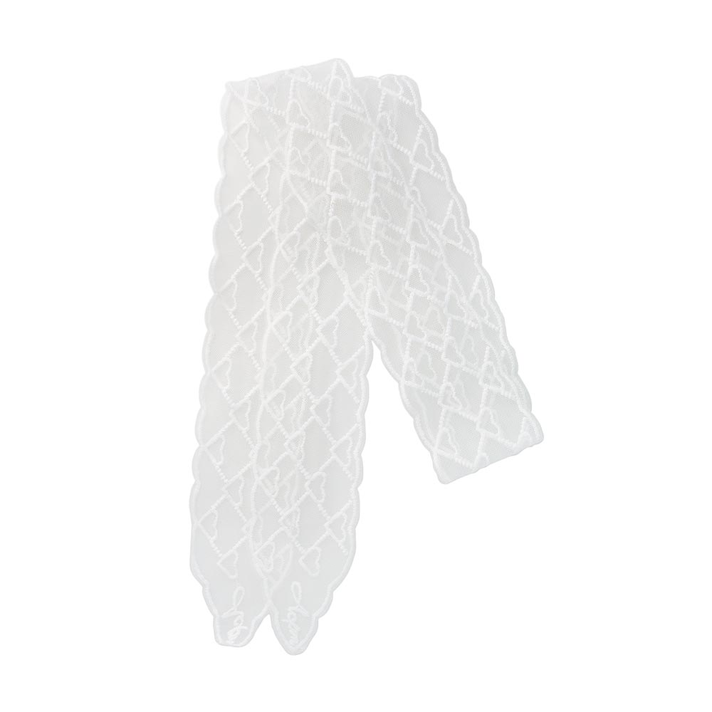 Heart Pattern Lace Skinny Scarf