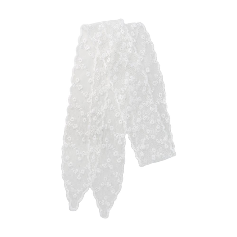 Floral Embroidery Lace Skinny Scarf