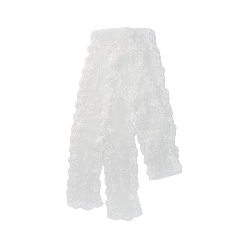 Embroidered Lace Skinny Scarf