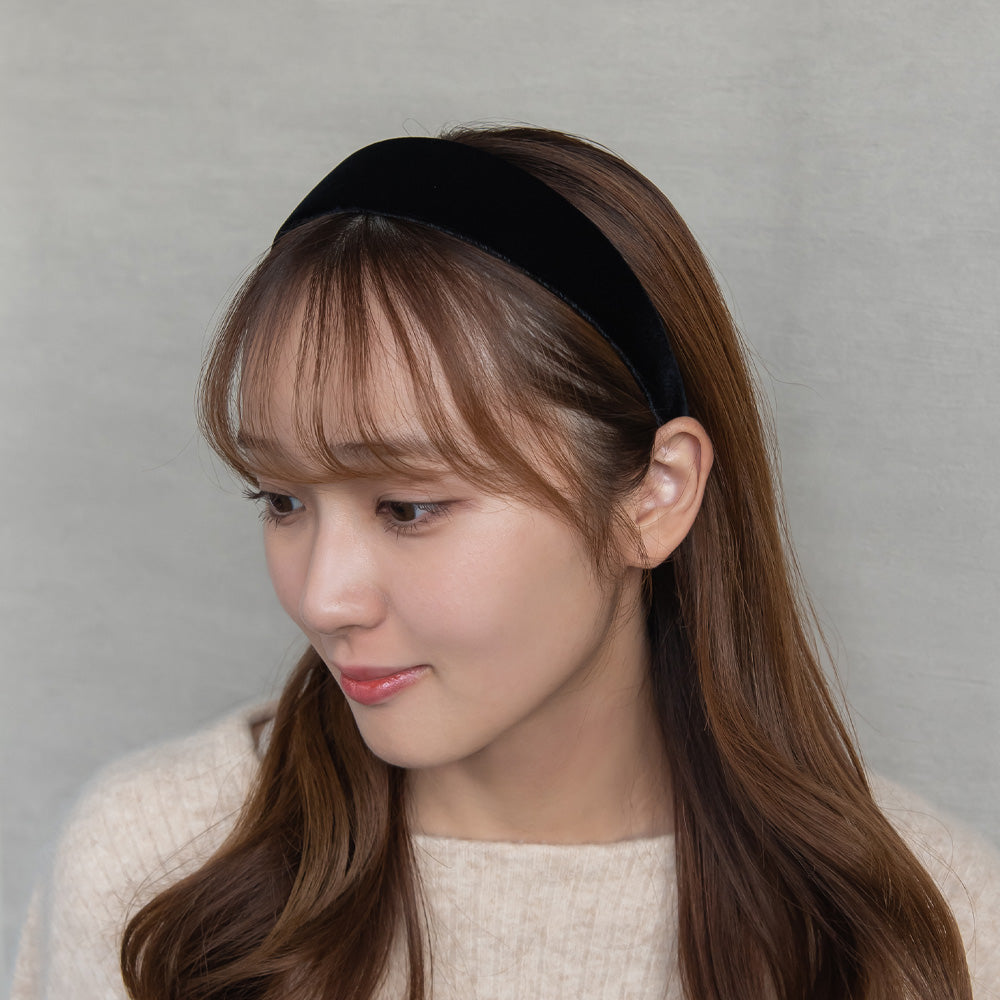 Black Velvet Wide Headband