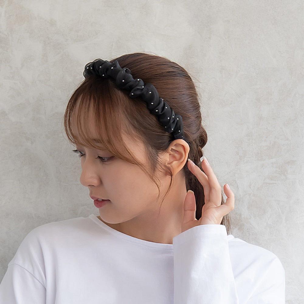 Metallic Dot Ruffle Headband