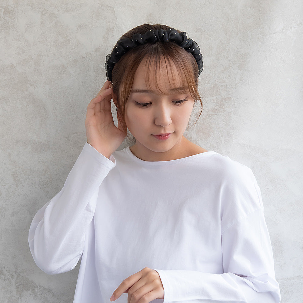 Metallic Dot Ruffle Headband