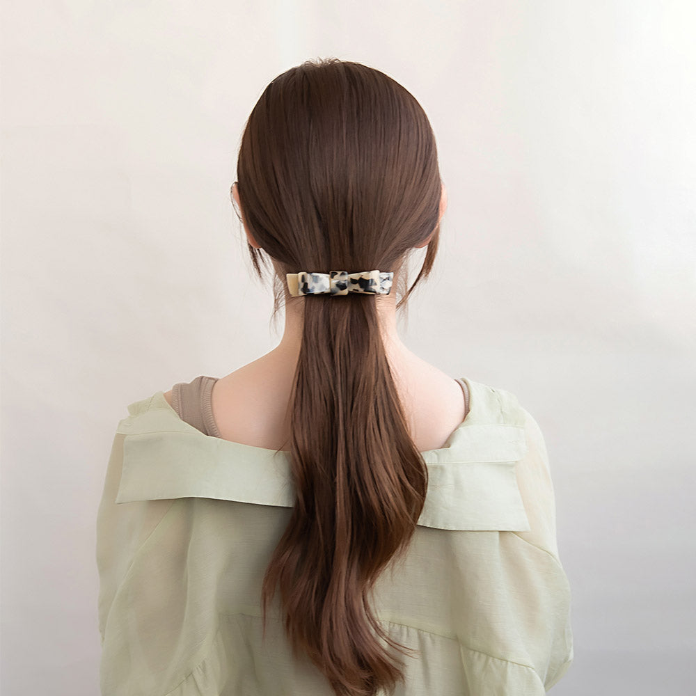 Rectangle Acetate Bow Hair Barrette
