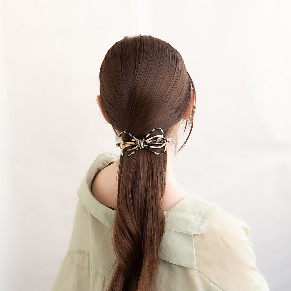 Skinny Acetate Bow Hair Barrette