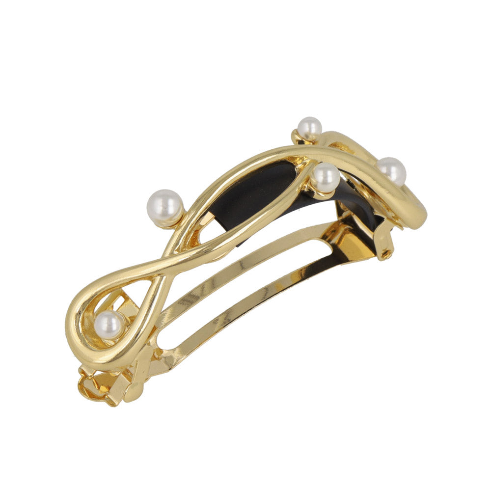 Pearlized triple infinity Firm Grip Barrette - Osewaya