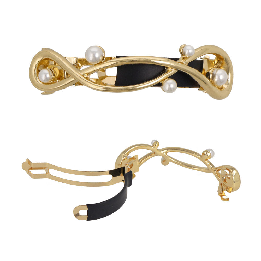 Pearlized triple infinity Firm Grip Barrette - Osewaya