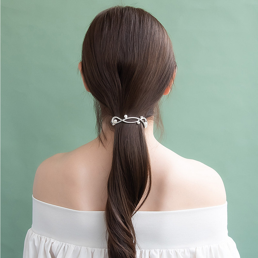 Pearlized triple infinity Firm Grip Barrette - Osewaya