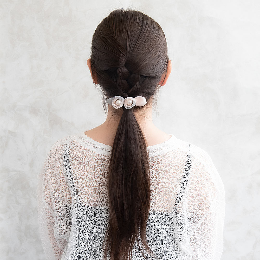 Double Tulle Flower Barrette
