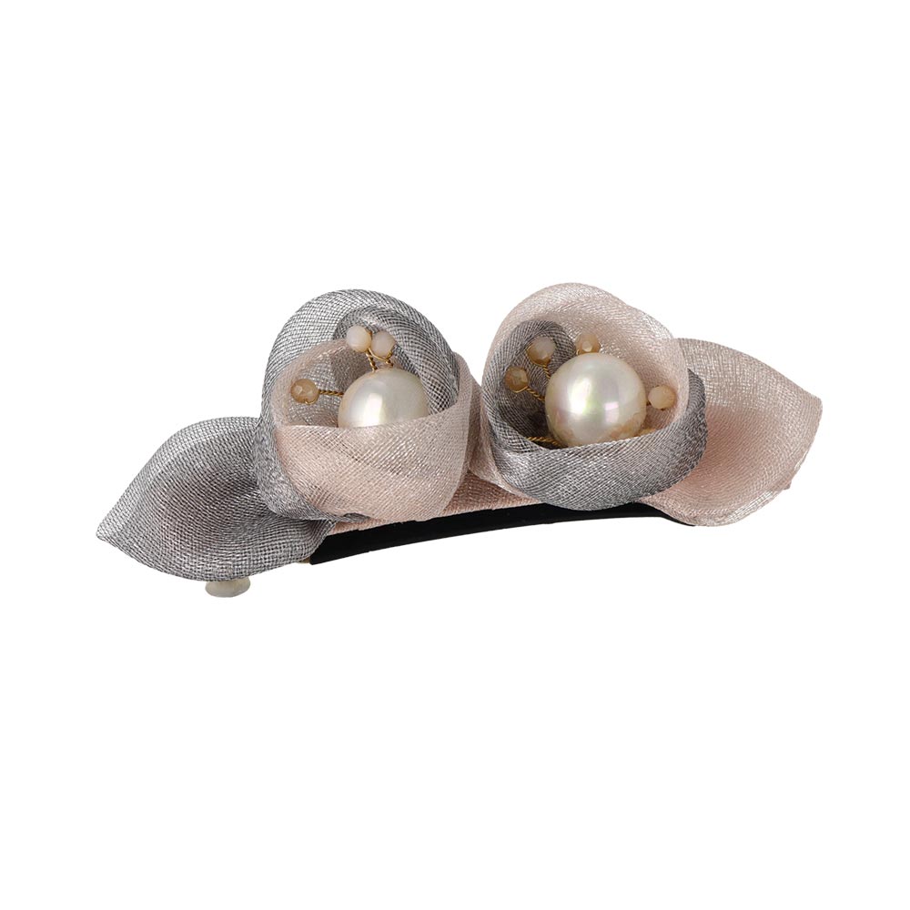 Double Tulle Flower Barrette