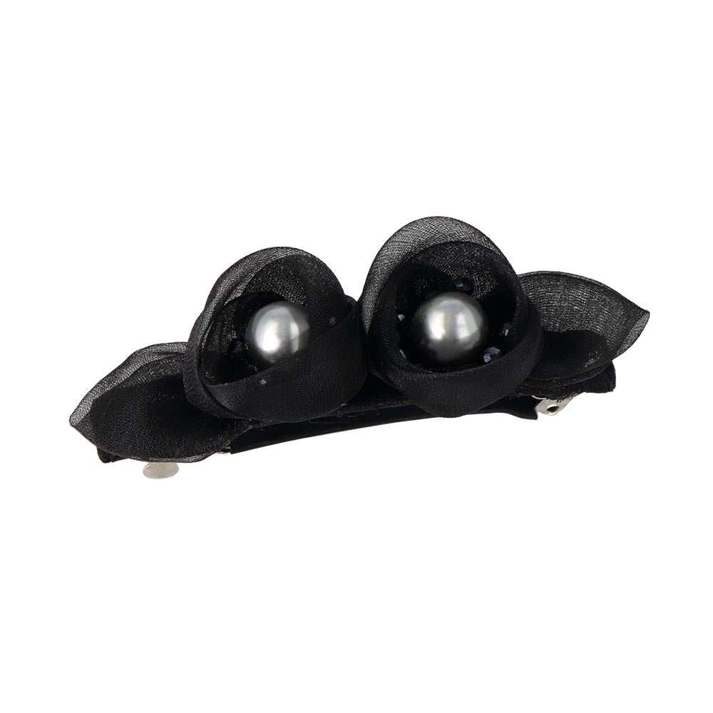 Double Tulle Flower Barrette