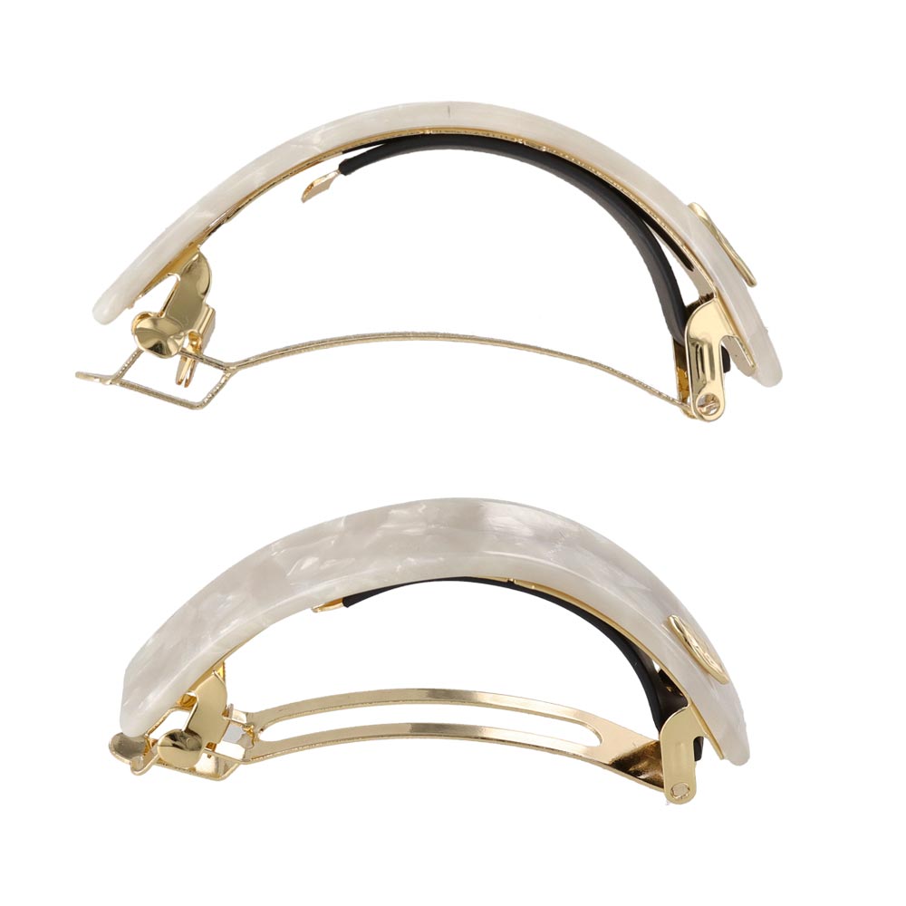 Wavy Rectangle Marble Hair Barrette