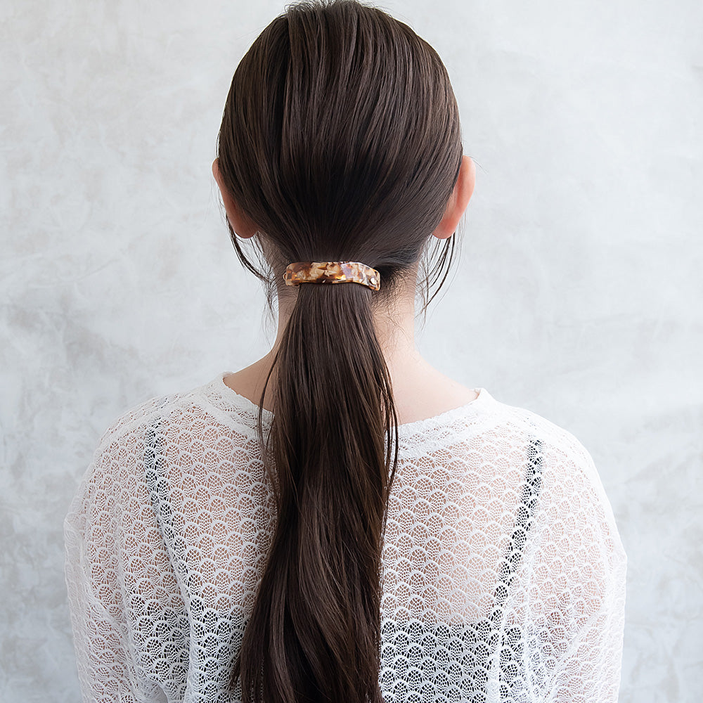 Wavy Rectangle Marble Hair Barrette