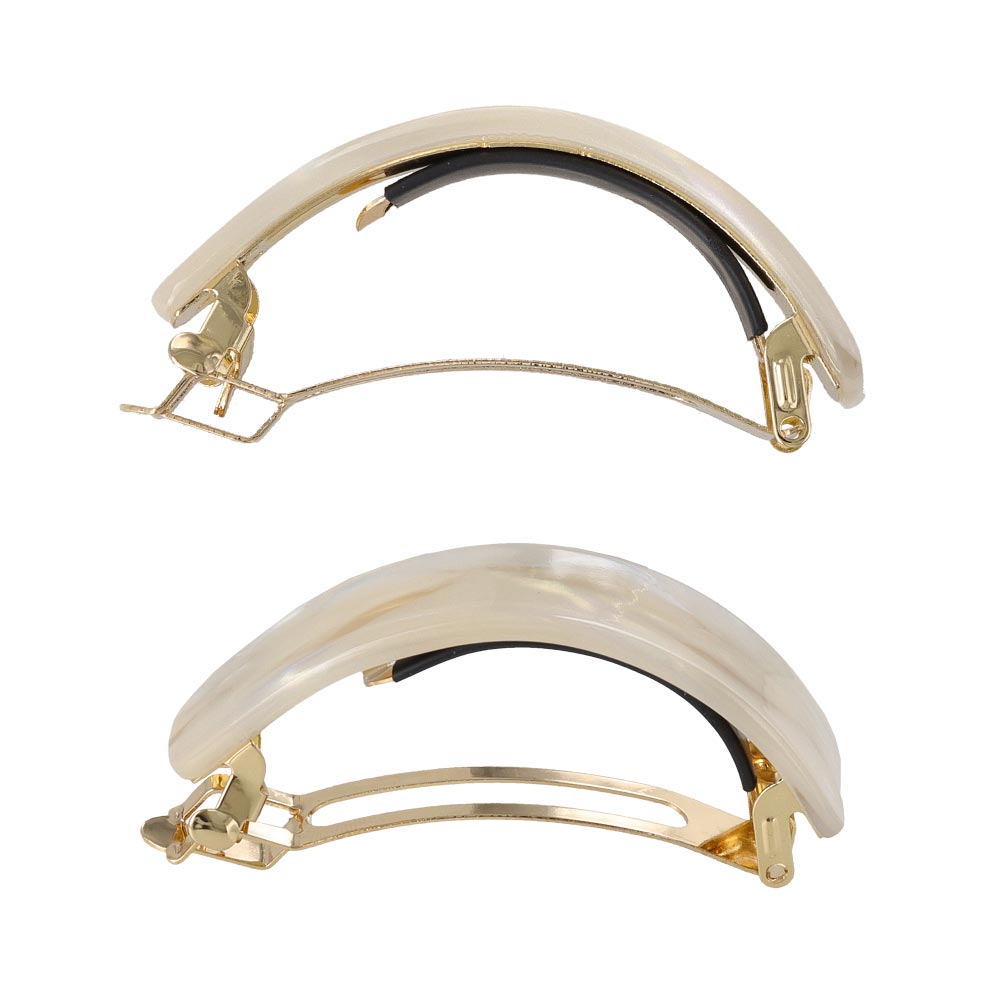 Asymmetrical Marble Hair Barrette