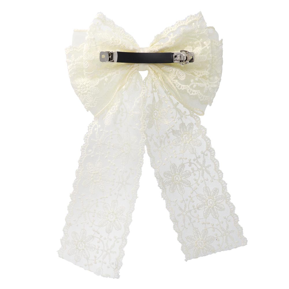Floral Lace Bow Barrette