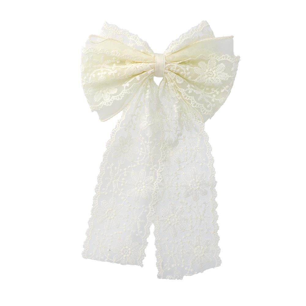 Floral Lace Bow Barrette
