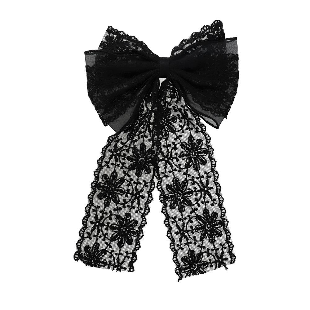 Floral Lace Bow Barrette