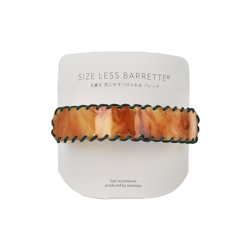 Stitched Marble Rectangle Hair Barrette