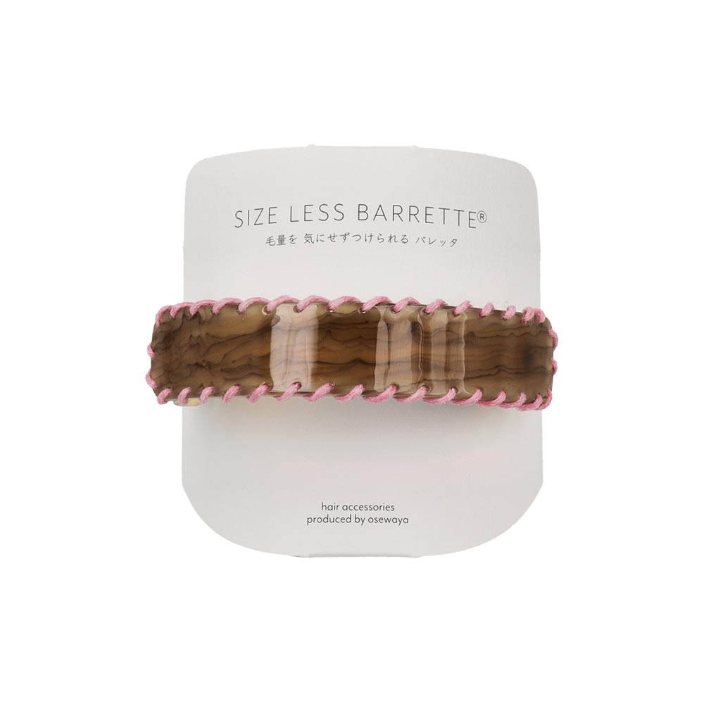 Stitched Marble Rectangle Hair Barrette