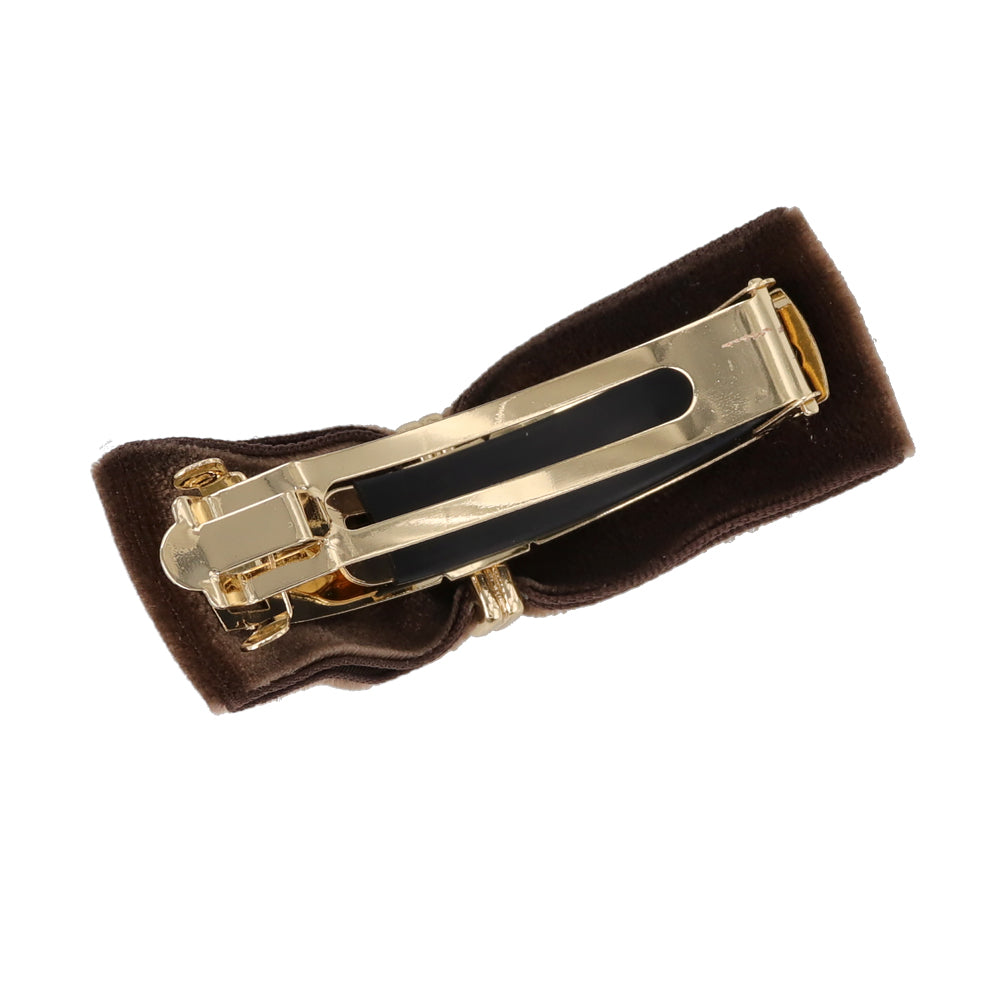 Rectangle Velvet Bow Hair Barrette