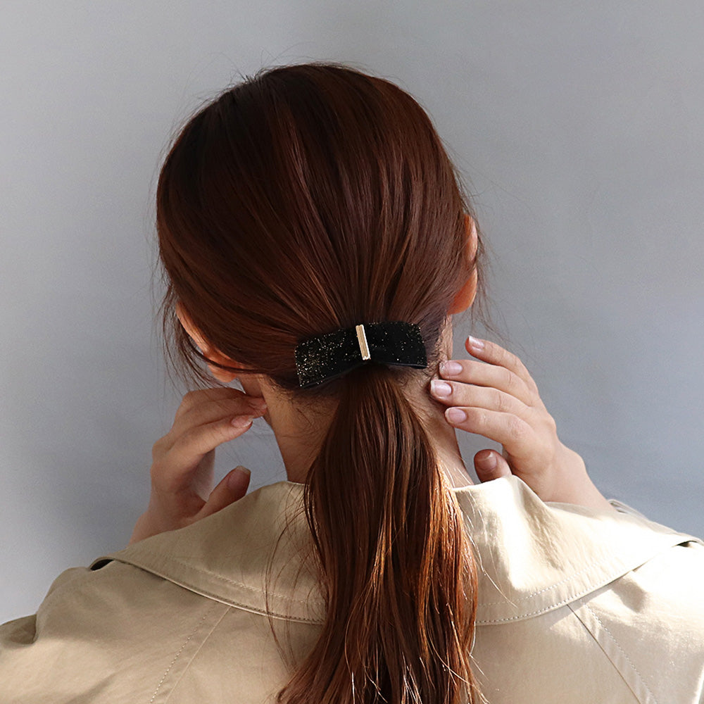 Rectangle Velvet Bow Hair Barrette
